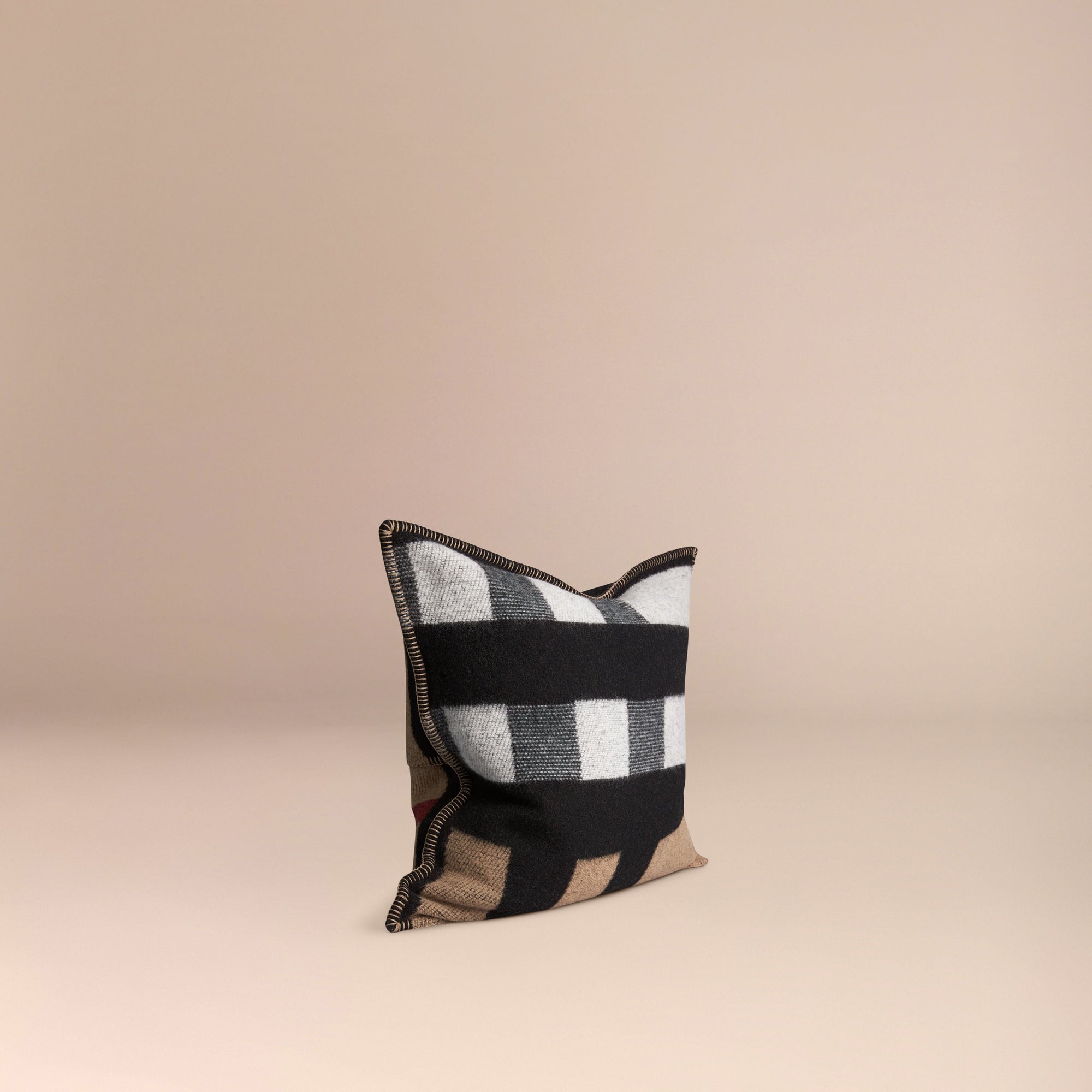 Housse de coussin en laine et cachemire avec motif check - House Check & Black