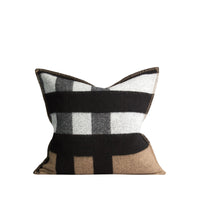 Housse de coussin en laine et cachemire avec motif check - House Check & Black