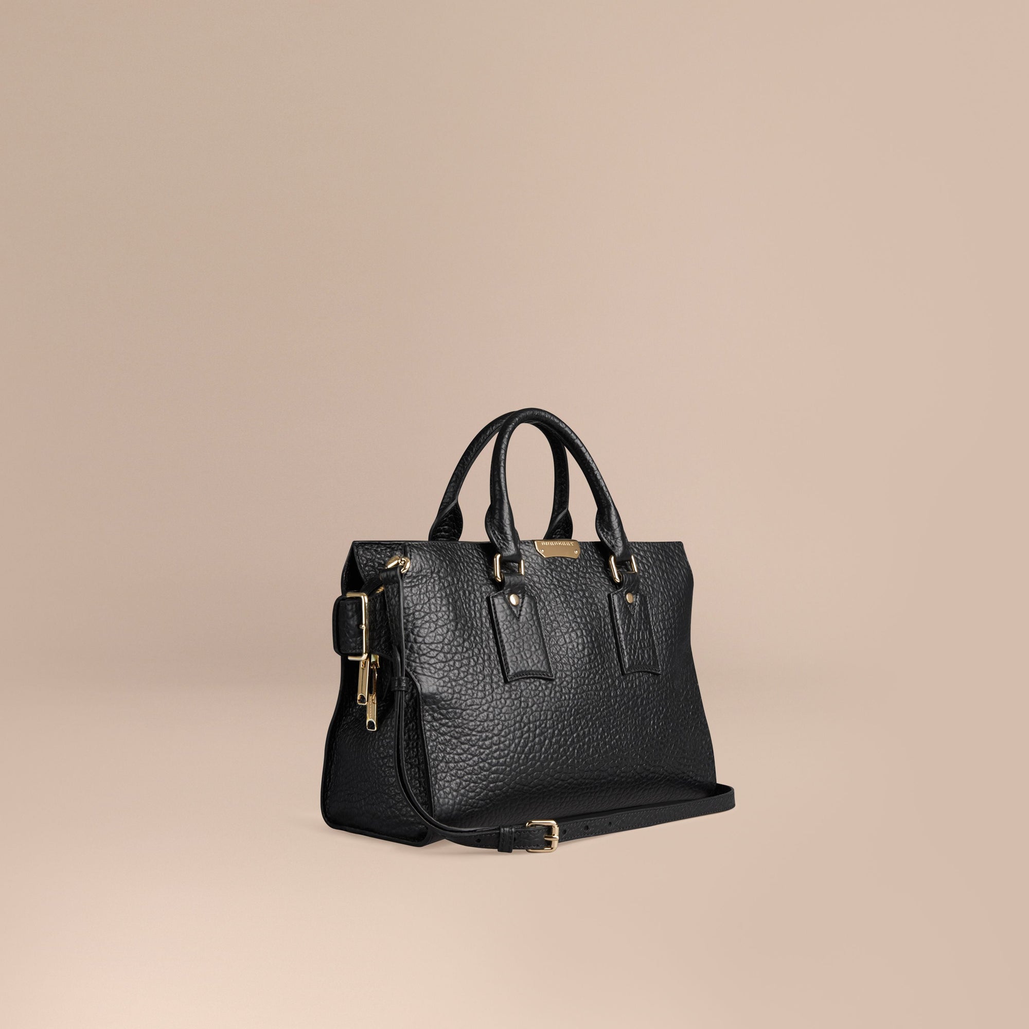 Sac medium The Clifton en cuir grainé emblématique - Black