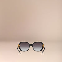 Lunettes de soleil à monture ronde Collection Gabardine - Black