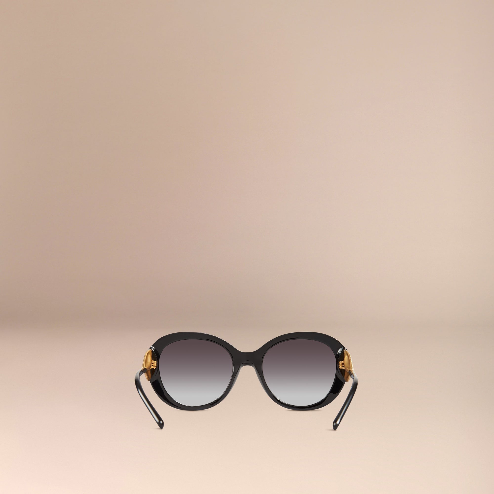 Lunettes de soleil à monture ronde Collection Gabardine - Black