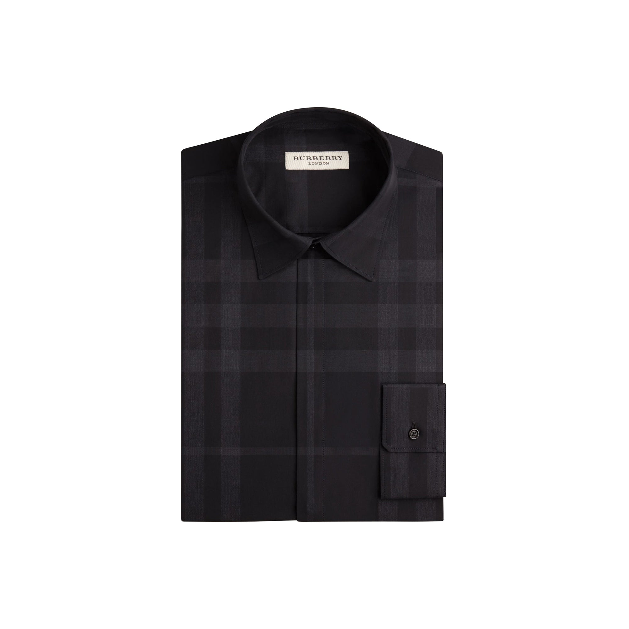 Chemise de coupe étroite à motif check - Charcoal