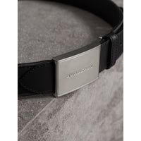 Ceinture à motif Horseferry check doublée de cuir - Charcoal & Black