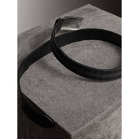 Ceinture à motif Horseferry check doublée de cuir - Charcoal & Black