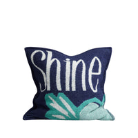 Housse de coussin en laine & cachemire motif bibliothèque - Bright Navy Print