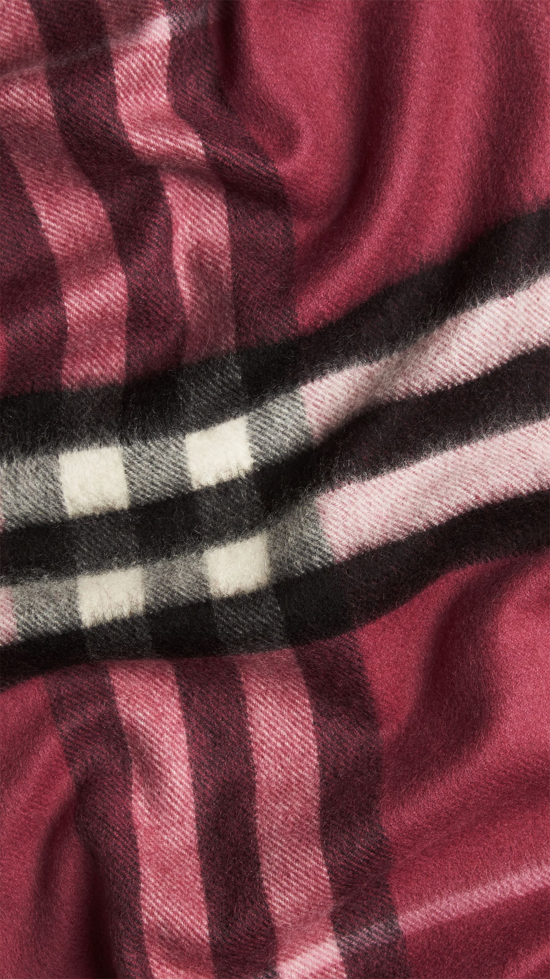 Écharpe en cachemire à motif check - Dusky Heather