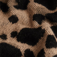 Poncho en laine et cachemire à motif fauve - Camel