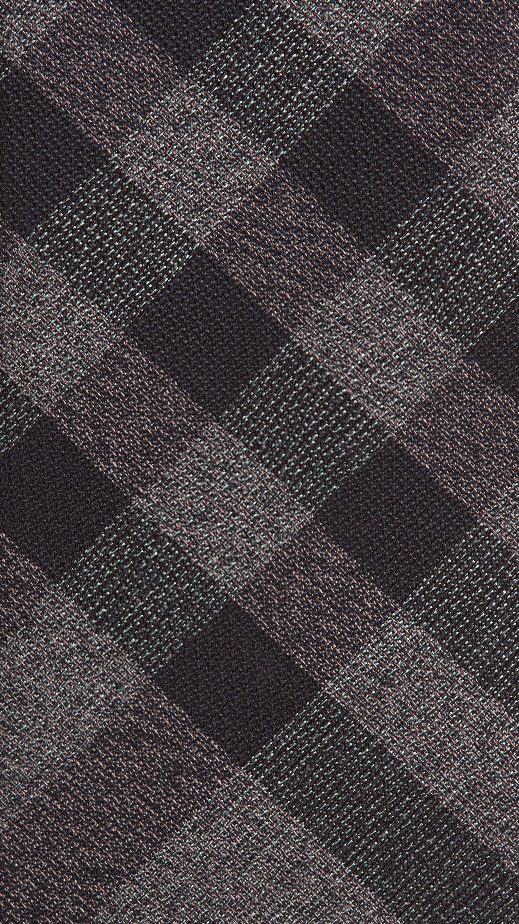 Cravate classique en soie à motif check - Navy