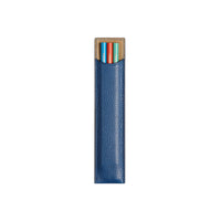 Étui à crayons en cuir grainé - Lapis Blue