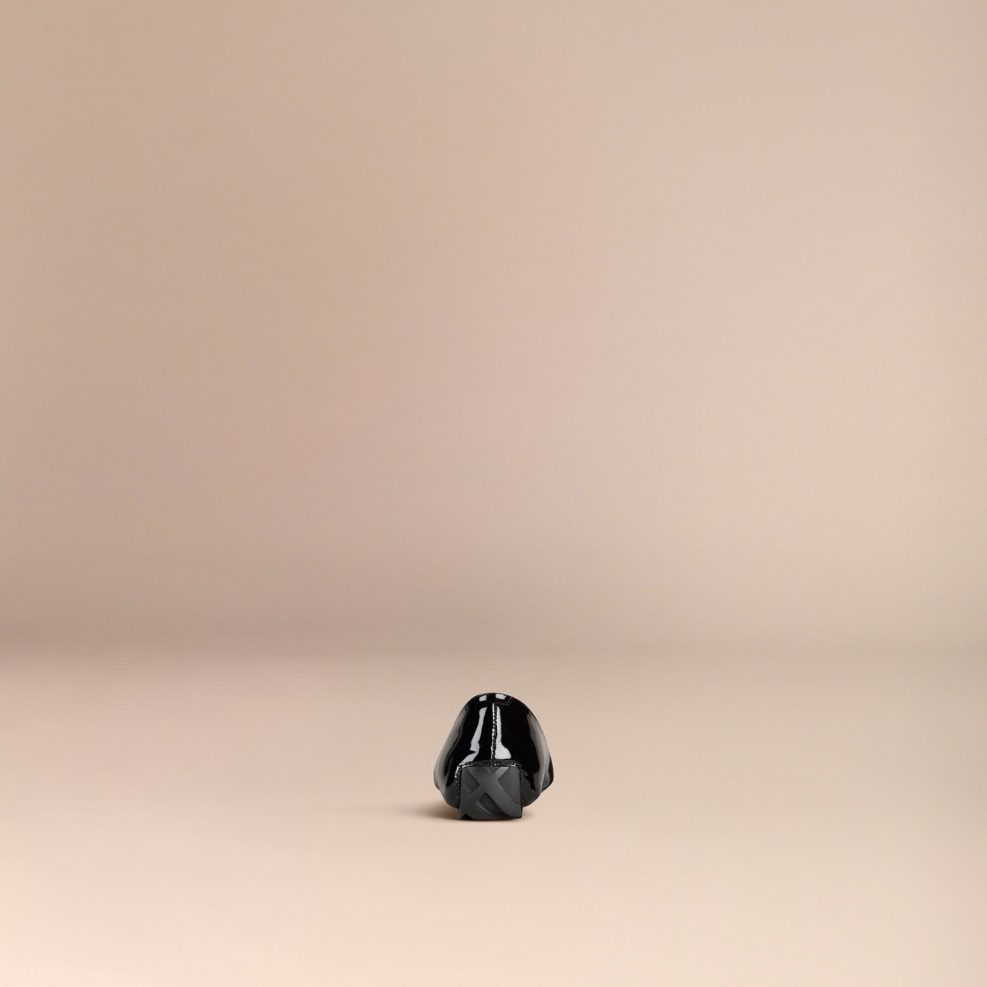 Mocassins en cuir verni avec nœud en gros-grain - Black