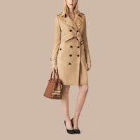 Sac The Banner medium en cuir et coton House check - Tan