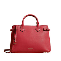 Sac The Banner medium en cuir et coton House check - Russet Red