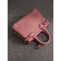 Petit sac The Banner en cuir et coton House check - Mauve Pink