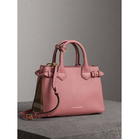 Petit sac The Banner en cuir et coton House check - Mauve Pink