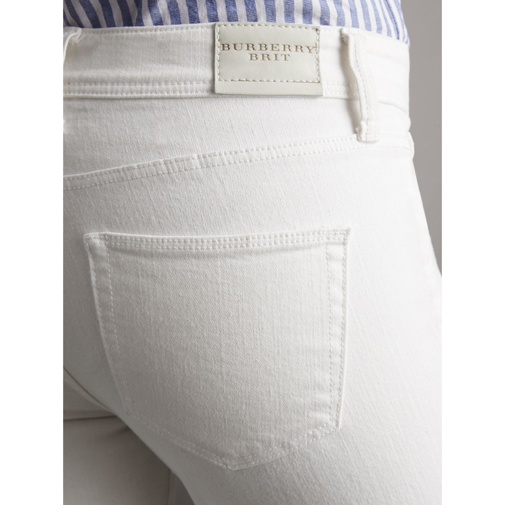 Jean skinny taille basse raccourci - White