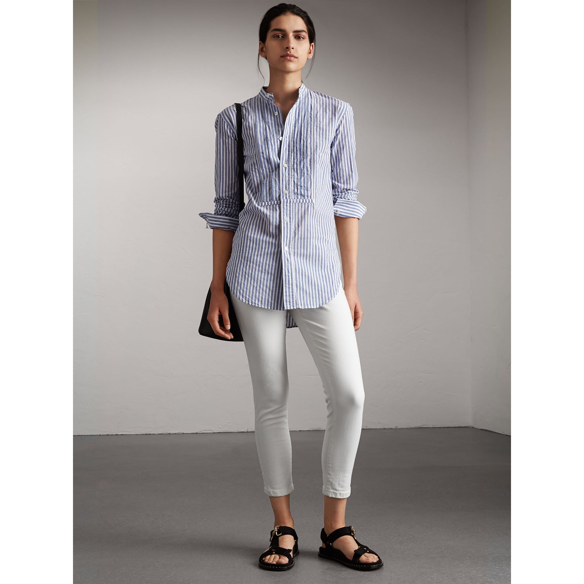 Jean skinny taille basse raccourci - White