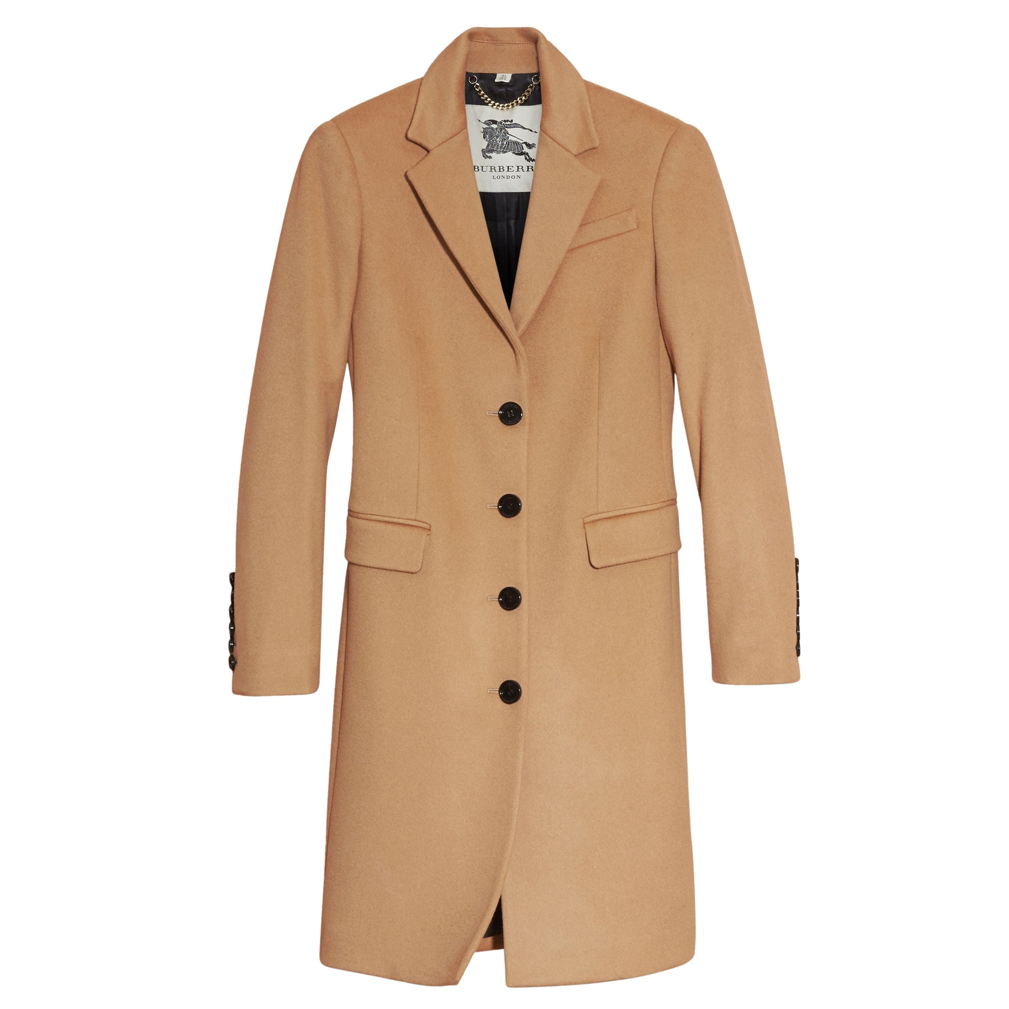 Manteau ajusté en laine et cachemire - Camel