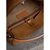 Sac The Ashby moyen à motif Canvas check avec cuir - Saddle Brown