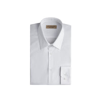 Chemise ajustée en coton extensible - White