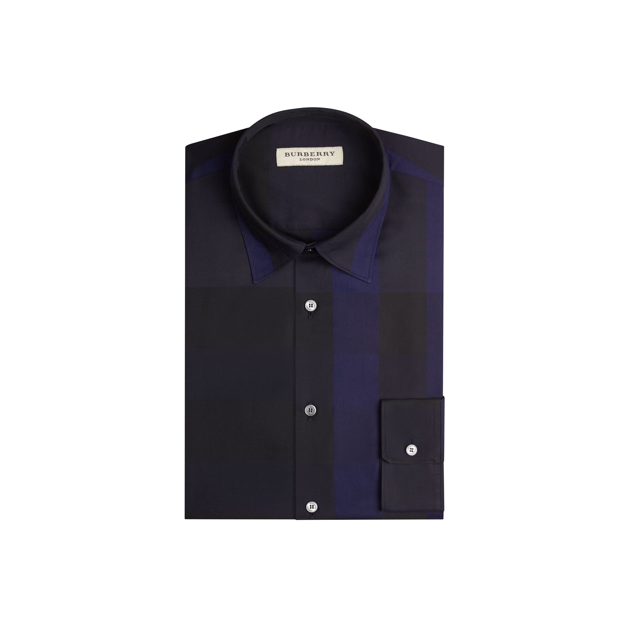 Chemise en coton à motif check - Navy