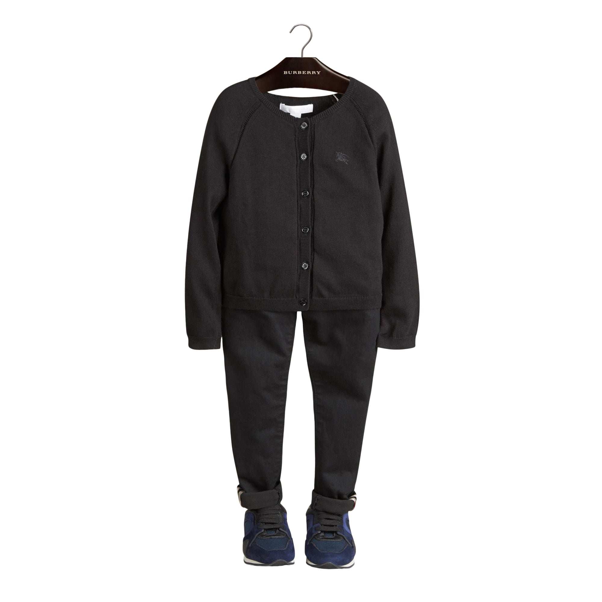 Cardigan en coton avec garnitures ajourées - Black