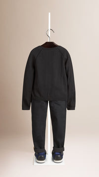 Cardigan en coton avec garnitures ajourées - Black