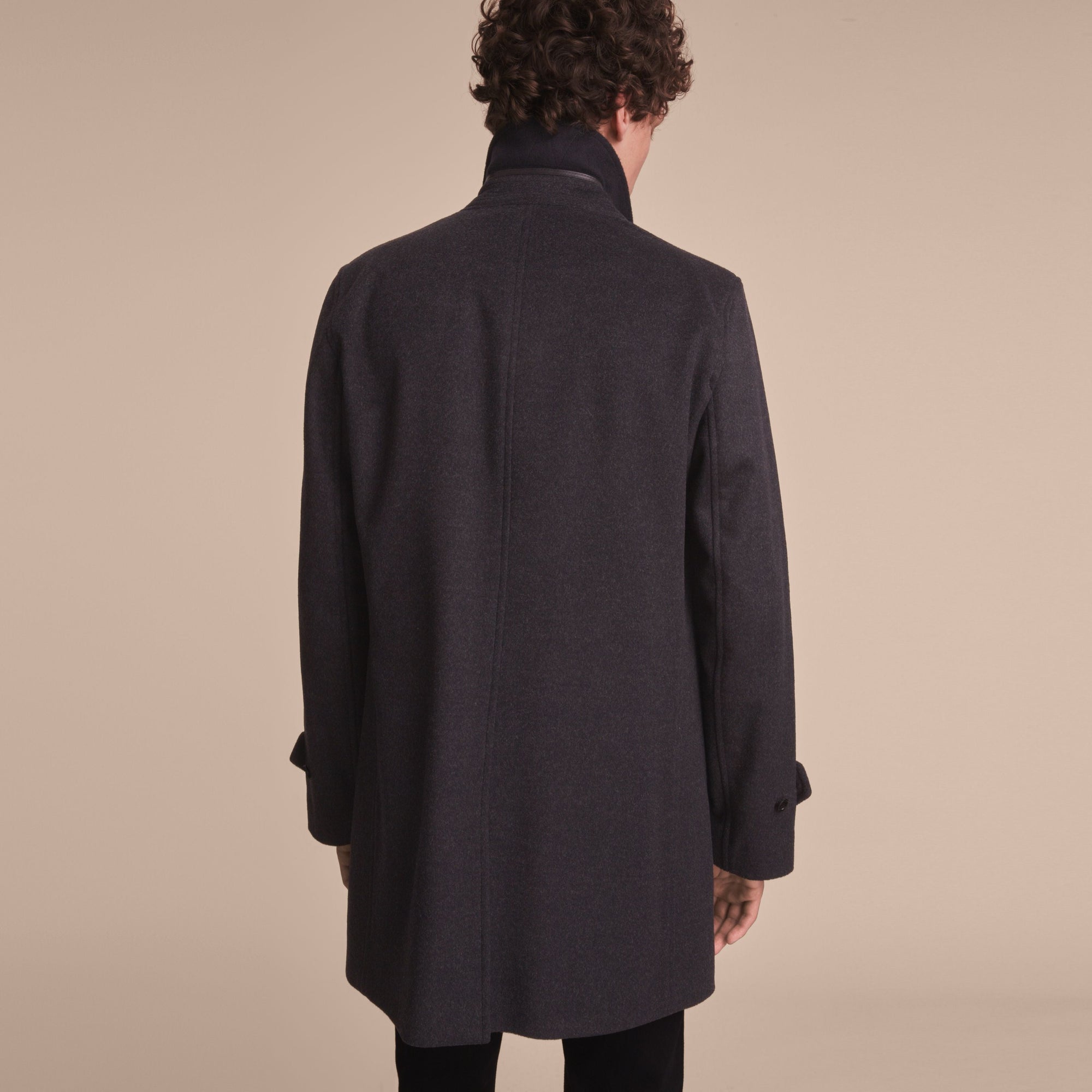 Paletot en laine vierge et cachemire - Dark Grey Melange