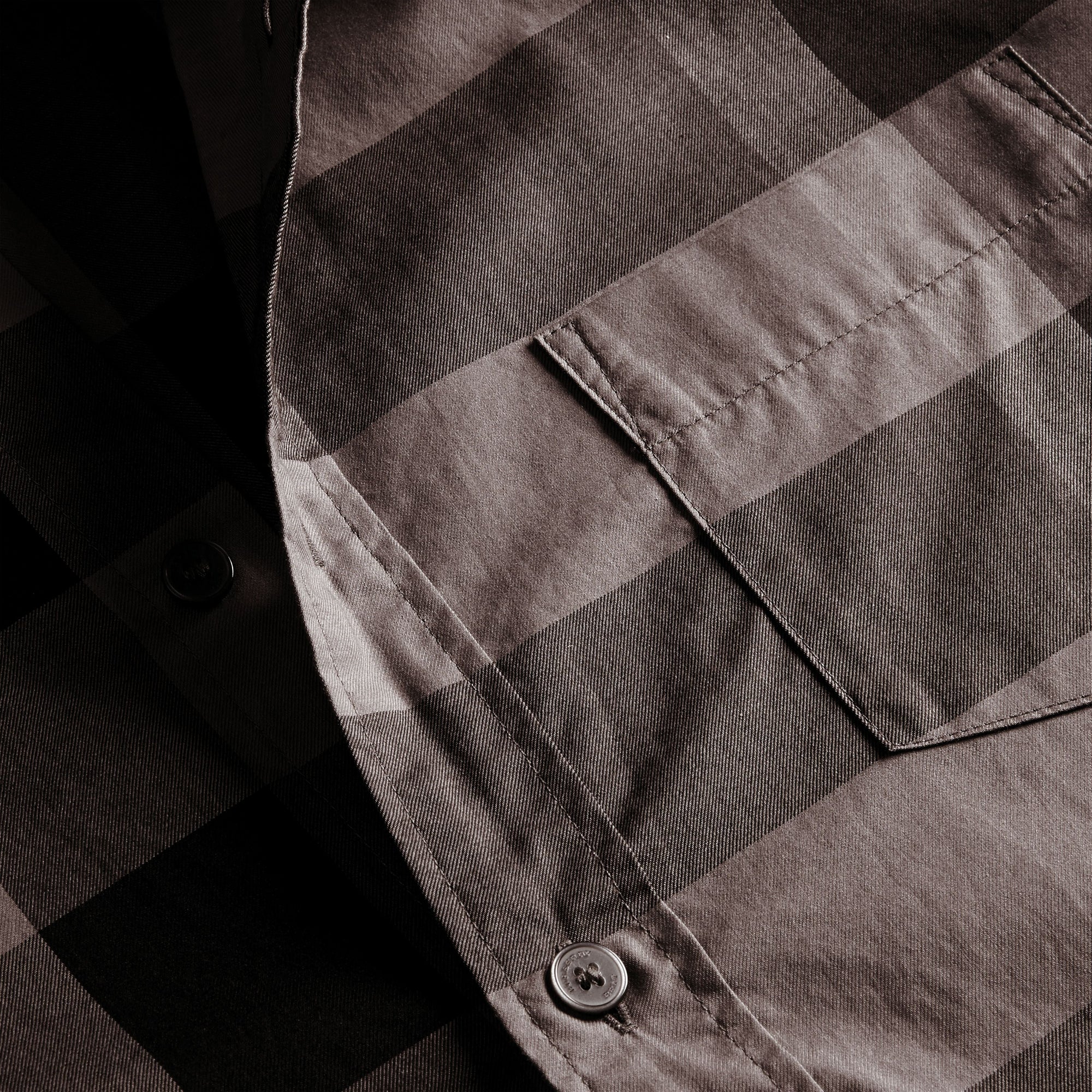 Chemise en coton à motif check - Charcoal