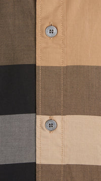 Chemise en coton à motif Giant exploded check - Camel