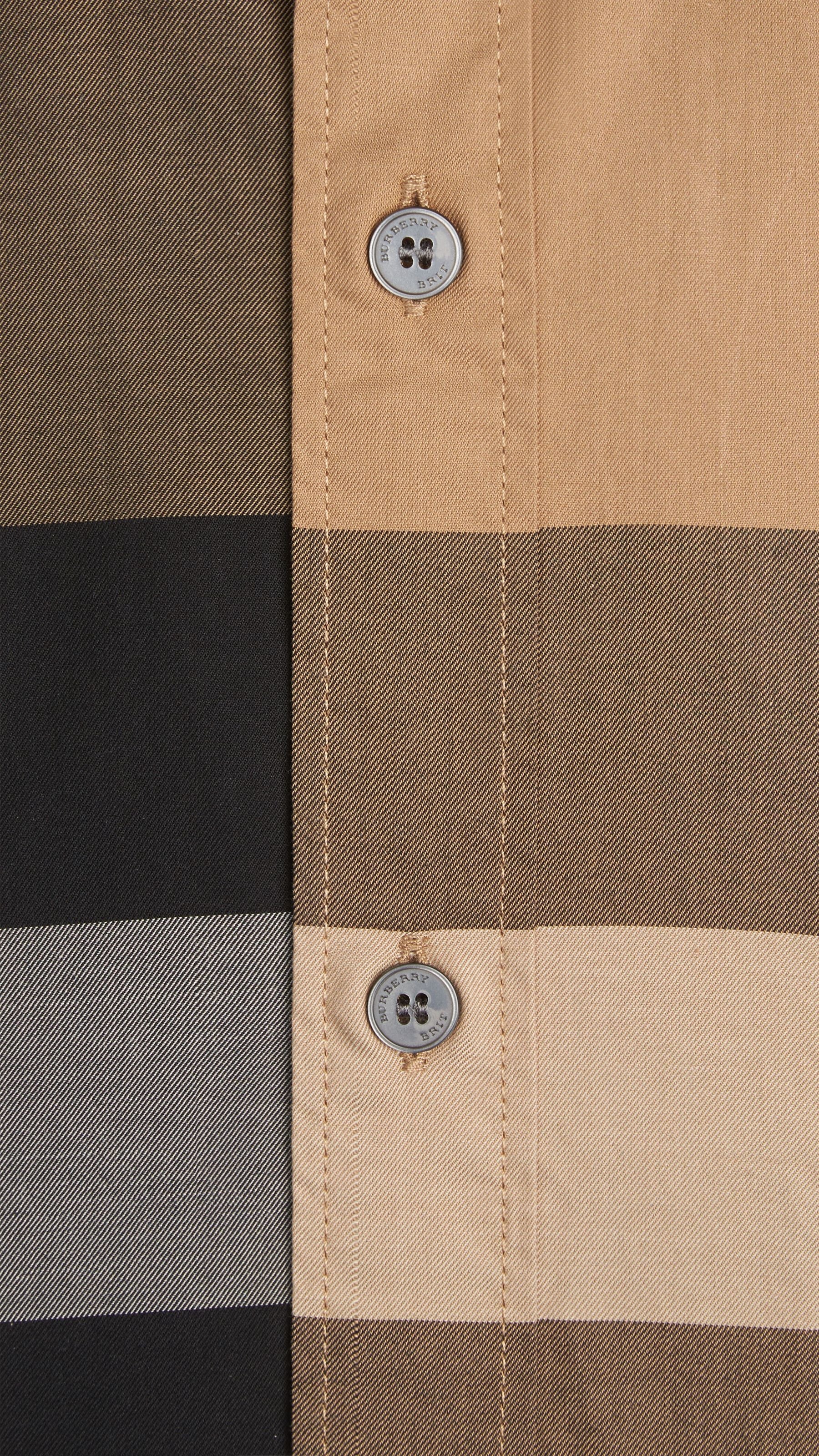 Chemise en coton à motif Giant exploded check - Camel