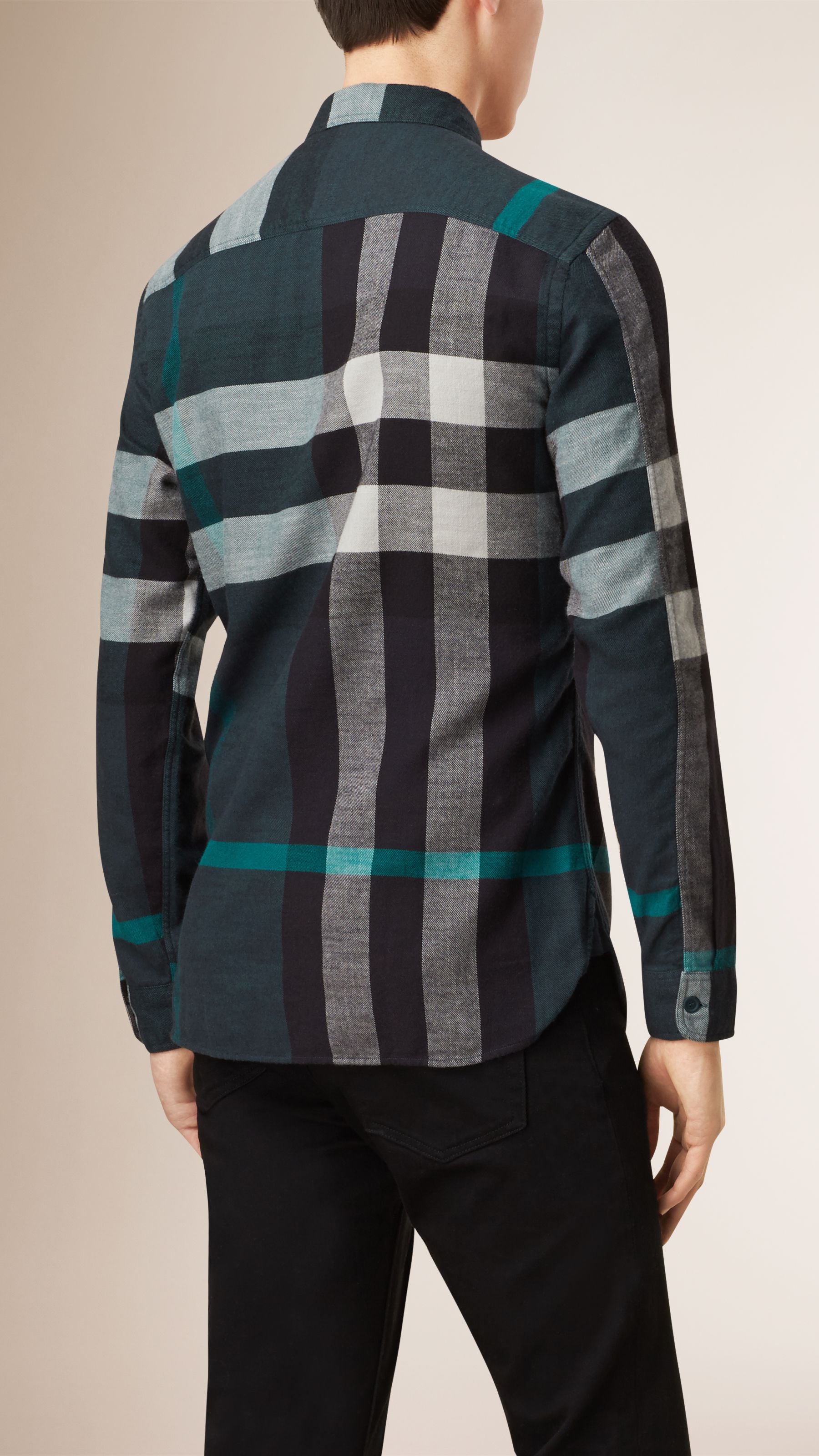Chemise en flanelle de coton Exploded check - Dark Teal