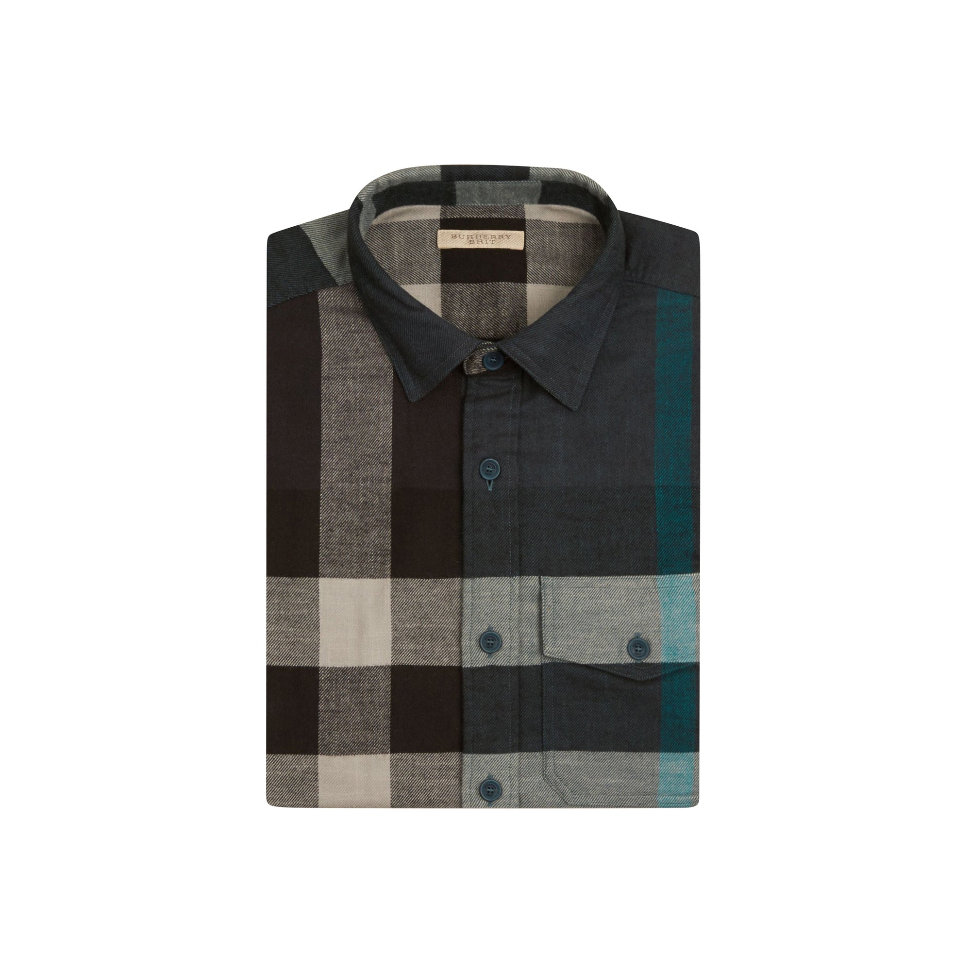 Chemise en flanelle de coton Exploded check - Dark Teal