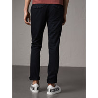 Pantalon chino slim en coton - Ink