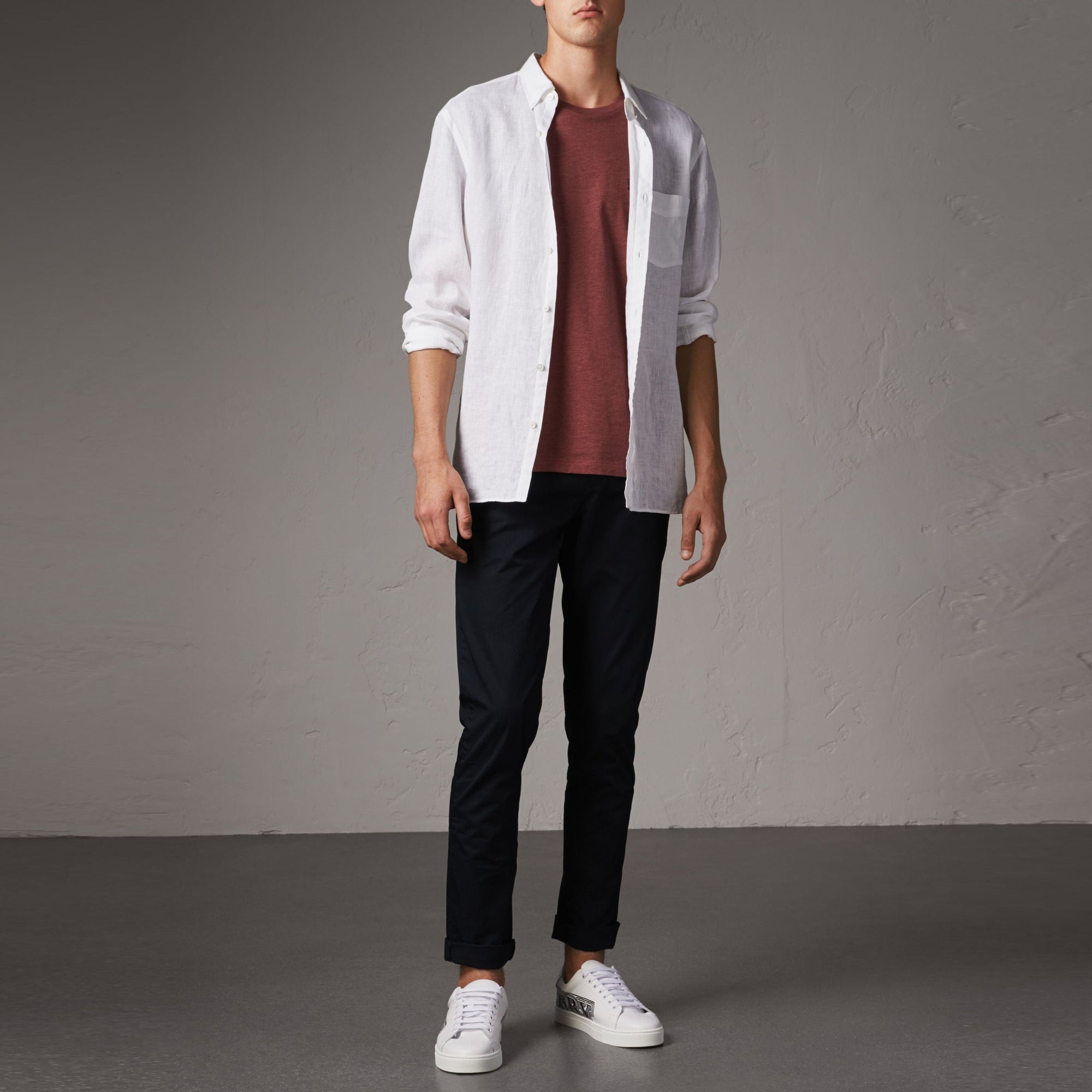Pantalon chino slim en coton - Ink