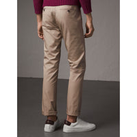 Pantalon chino de coupe droite en coton - Taupe