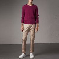 Pantalon chino de coupe droite en coton - Taupe