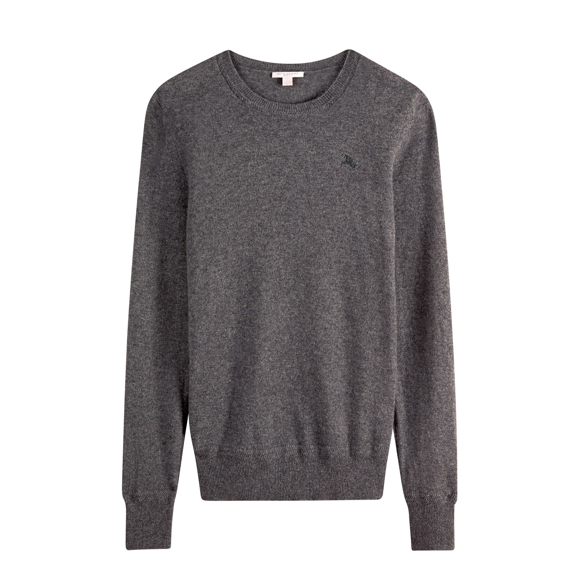 Pull à col ras du cou en cachemire - Mid Grey Melange