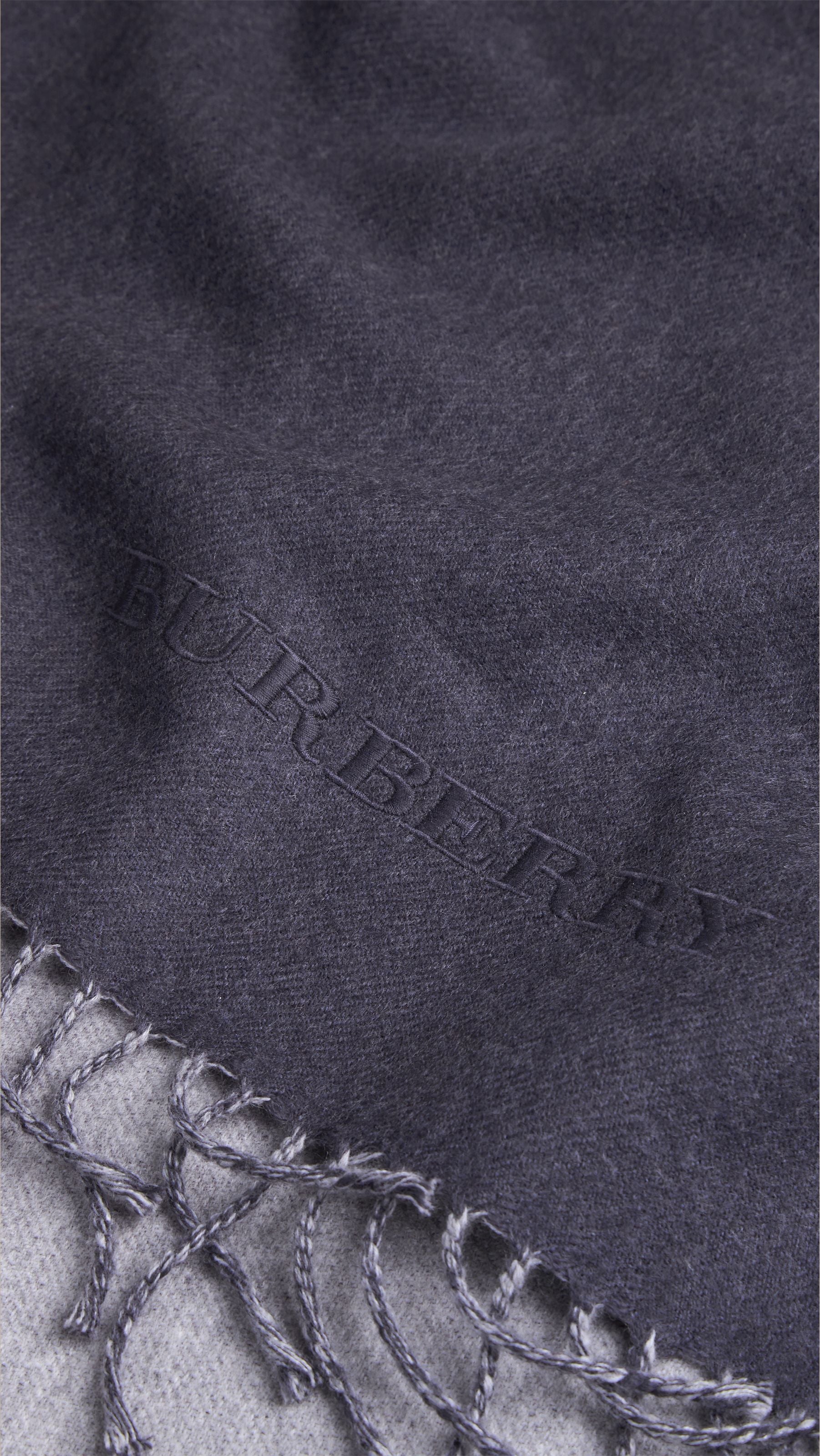 Poncho en laine mérinos à franges - Navy