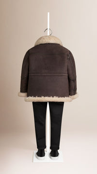 Bombardier en shearling - Dark Brown & Ecru