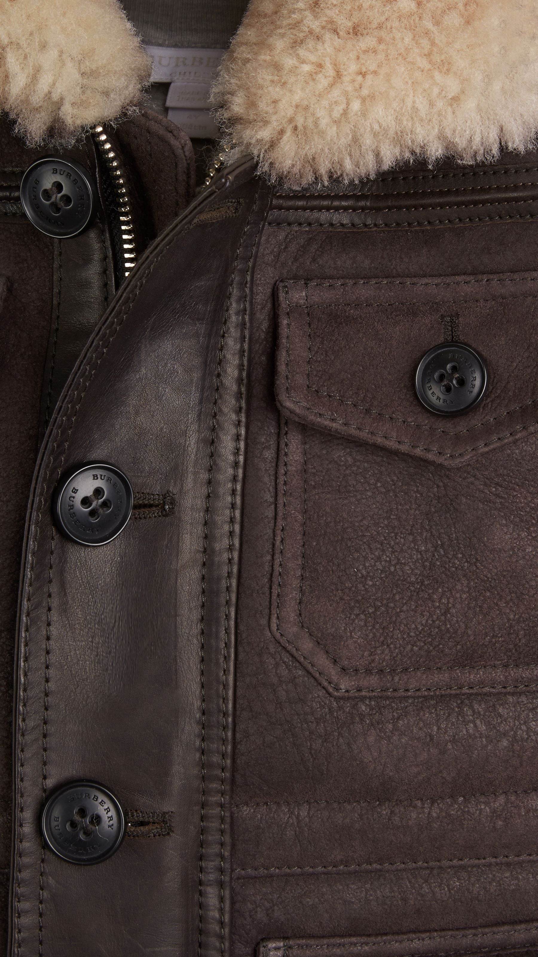 Bombardier en shearling - Dark Brown & Ecru