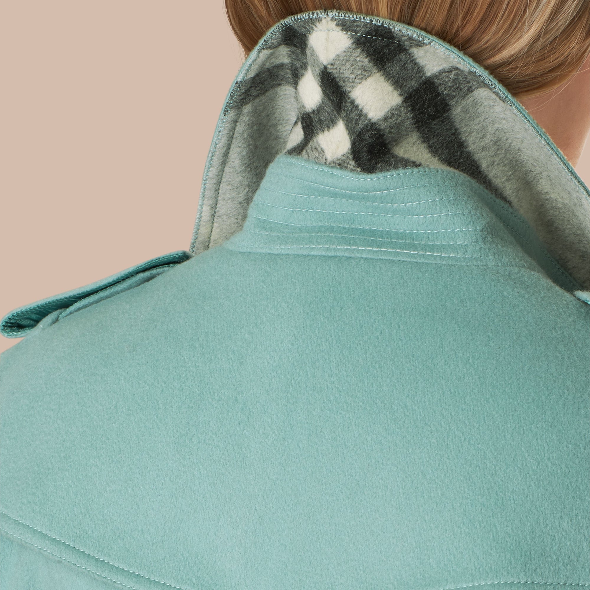 Trench-coat en cachemire de coupe Sandringham - Dusty Mint