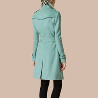 Trench-coat en cachemire de coupe Sandringham - Dusty Mint