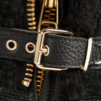 Bottines en cuir grainé doublées de shearling - Black