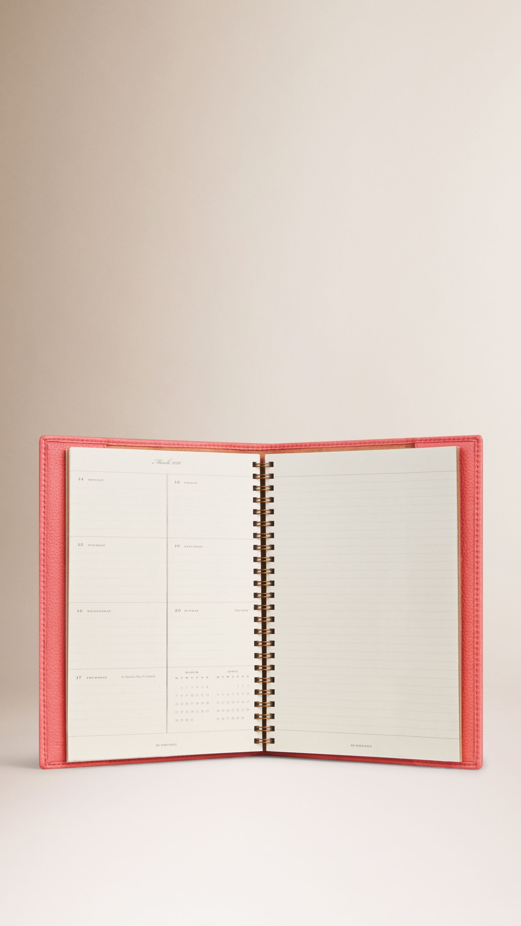Agenda A5 en cuir grainé - Mauve Pink