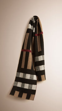 Écharpe plaid en laine et cachemire à motif check - House Check