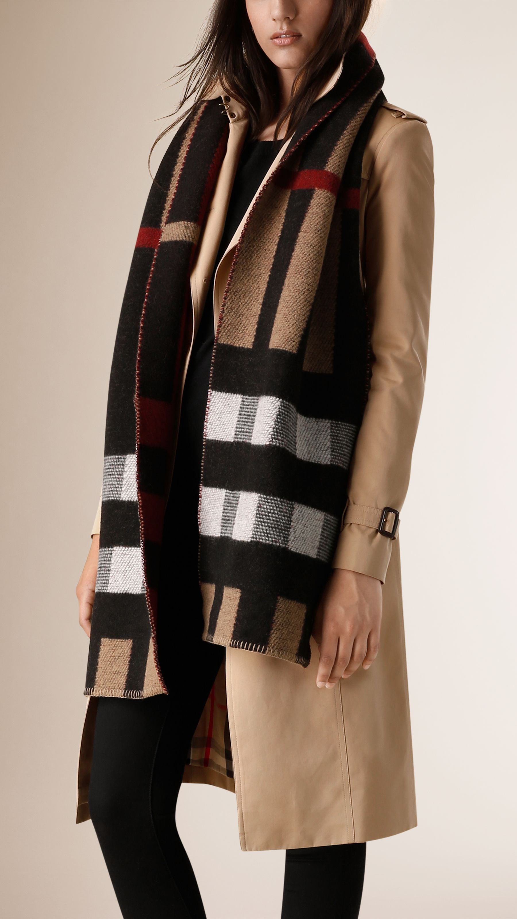 Écharpe plaid en laine et cachemire à motif check - House Check