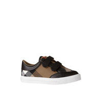 Sneakers en coton House check et cuir - Black