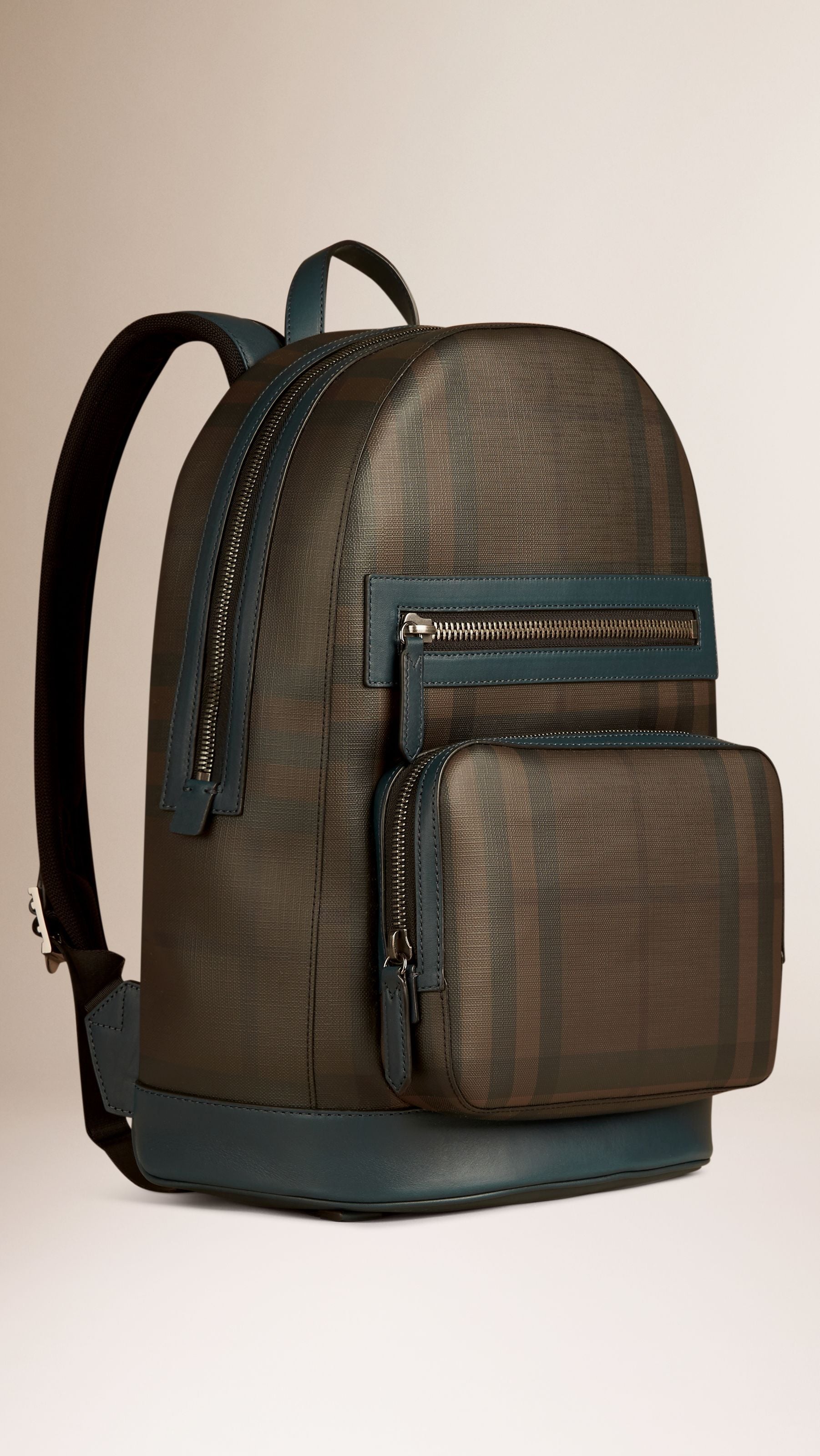 Sac à dos à motif Smoked check - Teal Blue