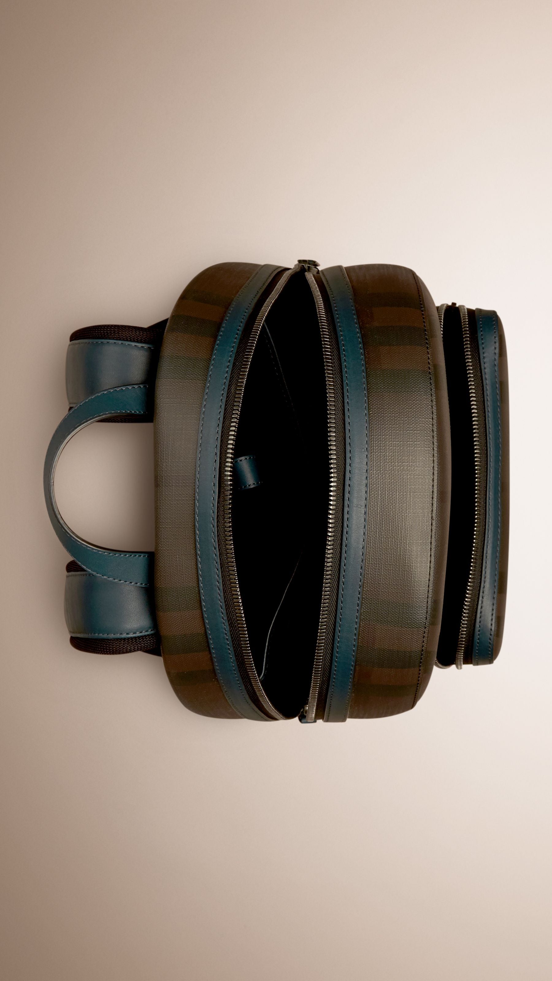 Sac à dos à motif Smoked check - Teal Blue
