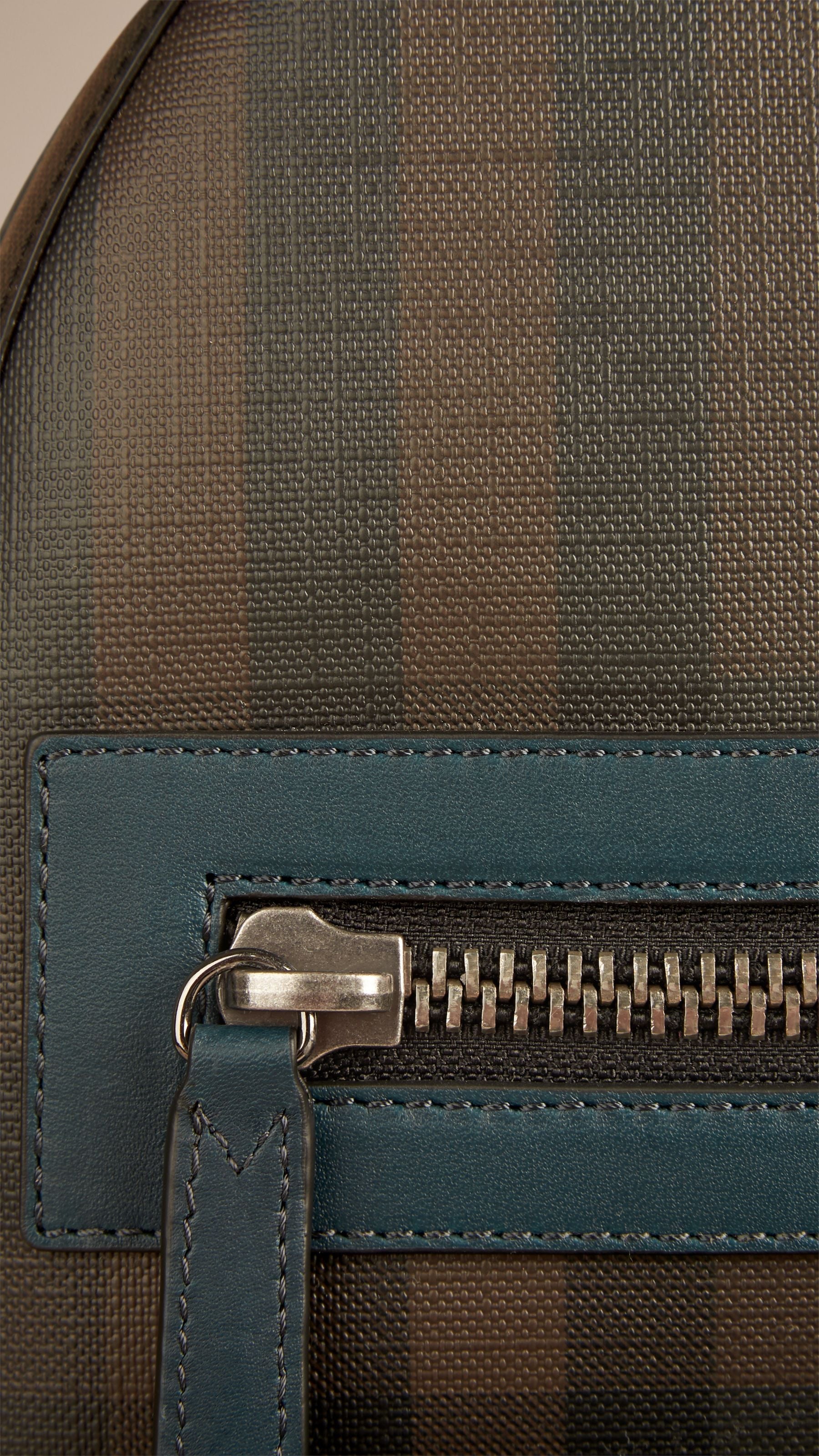 Sac à dos à motif Smoked check - Teal Blue